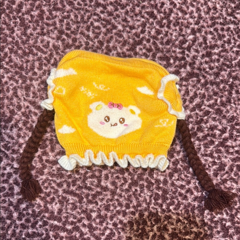 Yellow Bear Knit Kids Hat